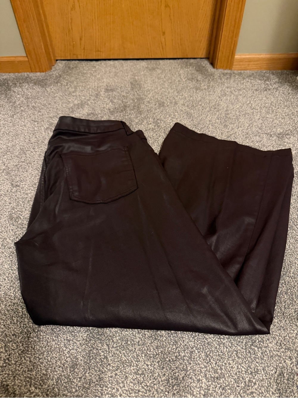 Kut from the Kloth Wide-Leg Faux Leather Pants in Deep Plum - Picture 2 of 3